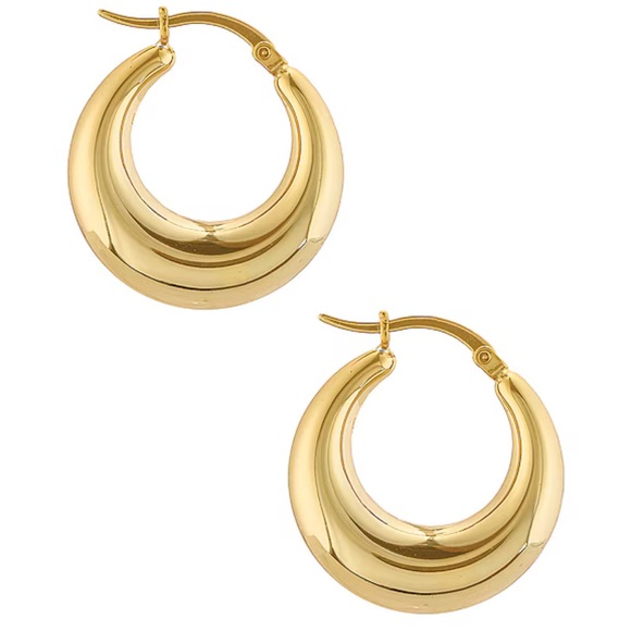 Revolve Becca Hoops in Gold - Picture 4 of 5
